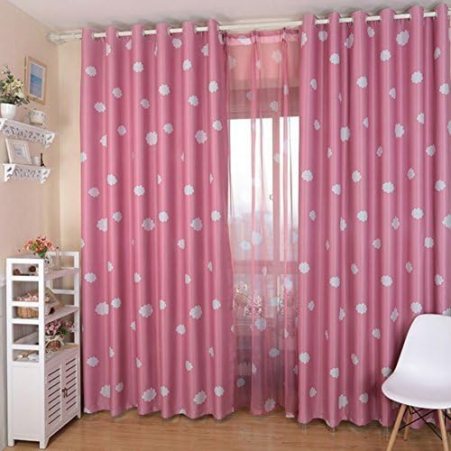 Abill Pink Blackout Curtains Window Drapes Treatment Panels For Bedroom 2 Piece