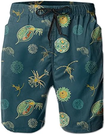 Plankton Pattern Mens Beach Trunks Beach Short Pants Casual Sport Board Shorts
