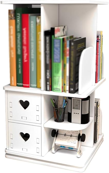Etagere Pivotante Sur 360 Tablettes De Rangement Pour Ordinateur De Bureau D Ordinateur Avec Bibliotheque D Etagere Blanc Amazon Fr Cuisine Maison