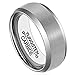HSG Men Rings Tungsten Carbide 8mm Wedding Band Brushed Center Comfort Fit Matte Polished Edge