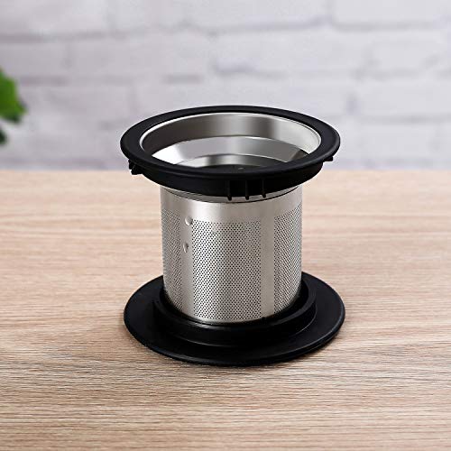 Fine mesh strainer tea infuser bucket for loose leaf tea, large tea filter for loose tea - black - Thumbnail 5
