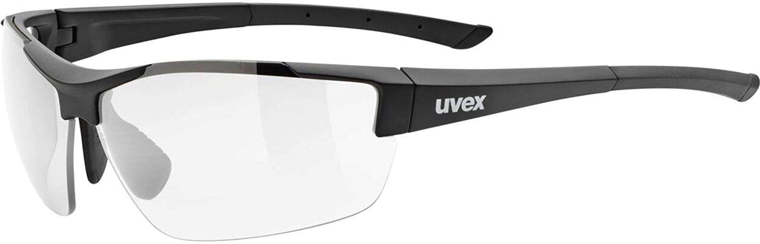 Uvex Sportstyle 612 VL - Sports Sunglasses for Men and Women - Self-Tinting Lenses - Comfortable & Non-Slip - Black Matt/Smoke - One Size