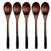 AOOSY-5-Pieces-Wooden-Spoon-Set-Long-Handle-Janpanese-Style-Nanmu-Wood-Rice-Soup-Table-Mixing-Cooking-Spoons-for-Kitchen-Dinner-Lunch-Tableware-Setwith-Black-Rope AOOSY 5 Pieces Wooden Spoon Set Long Handle Janpanese Style Nanmu Wood Rice Soup Table Mixing Cooking Spoons for Kitchen…