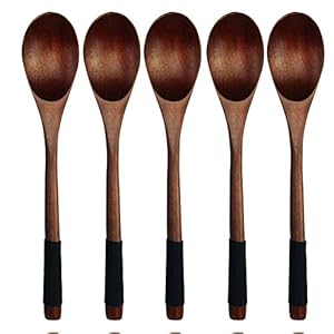AOOSY-5-Pieces-Wooden-Spoon-Set-Long-Handle-Janpanese-Style-Nanmu-Wood-Rice-Soup-Table-Mixing-Cooking-Spoons-for-Kitchen-Dinner-Lunch-Tableware-Setwith-Black-Rope AOOSY 5 Pieces Wooden Spoon Set Long Handle Janpanese Style Nanmu Wood Rice Soup Table Mixing Cooking Spoons for Kitchen…