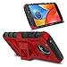 Moto E4 Plus Case, Elegant Choise Hybrid Holster Heavy Duty Shockproof Combo Rugged Full-Body Protective Case Cover with Kickstand and Swivel Belt Clip for Motorola Moto E4 Plus (Red/Black)