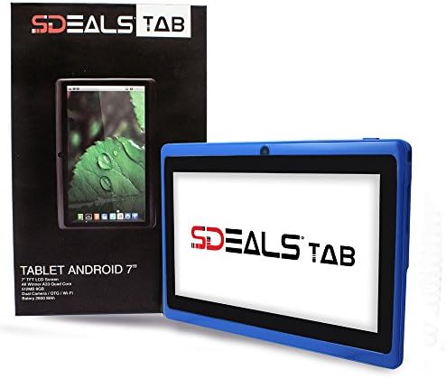 Sdeals Tablet Quad Core Google Android 4.4 KitKat Tablet PC with Touchscreen, 8 gb Bluetooth, HD Dual Camera, Google Play Pre-loaded, 3D-Game Supported (Dark Blue)