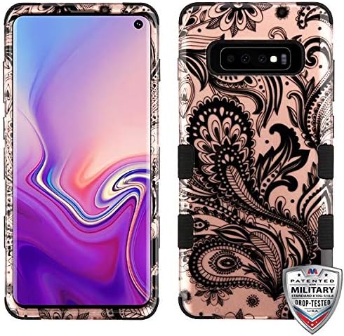 iHeartGlitter - for Samsung Galaxy S10 Rose Gold Phoenix Wing Flowers Design Cover Phone Case [ONLY S10 Model]