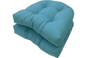 Outdoor Chair Cushions Set of 2,Waterproof Wicker Seat Cushion 19”x19”U Shaped Patio Chair Cushions Replacement Garden Office