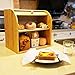 Goodpick Bamboo Bread Storage Box Double Layer Large Wood Bread Boxes for Kitchen Countertop Bread Bin Smoothly Slide Door Roll Top Bread Vintage Bread Container 15.75 x 13.97 x 9.8 in Self Assembly
