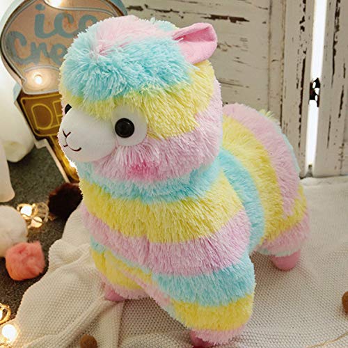 XIAOHONG Soft Llama Stuffed Animal Toy - Rainbow Llamacorn Alpaca Plush Animals Toy Cute Llamas Doll Rainbow Alpaca Doll Alpacas Plush Toy Pillows Stuffed Llama Large Adorable Birthday Gift (35cm)