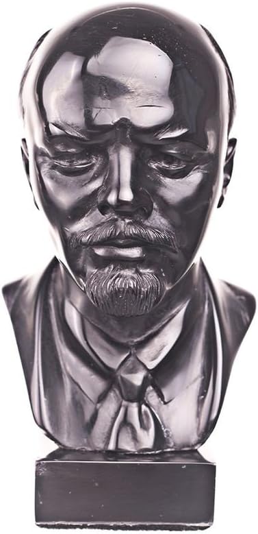 Soviet Russian USSR Leader Vladimir Lenin Stone Bust Statue Sculpture 13 cm black