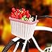 Colorbasket Adult Front Handlebar Rectangle Bike Basket (White and Pink)