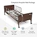 Full Electric Hospital Bed with Half Rails Included - for Home Care Use and Medical Facilities - Fully Adjustable, Easy Transport Casters, Remote - 80