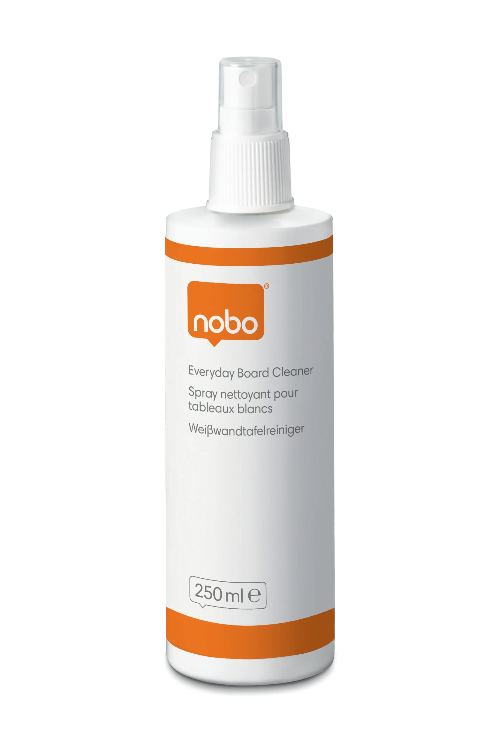 Nobo Whiteboard Cleaner Spray, 250ml Bottle, Everyday Use, For Dry Wipe/Erase Surfaces, 1901435