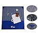 HIG Pocket & Picnic Blanket Waterproof Lightweight, Outdoor Beach Blanket Includes Corner Pockets(Silver & blue) (Silver Blue)