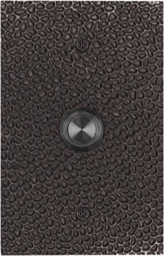 Waterwood WW013B Solid Brass Large Hammered Doorbell, Black