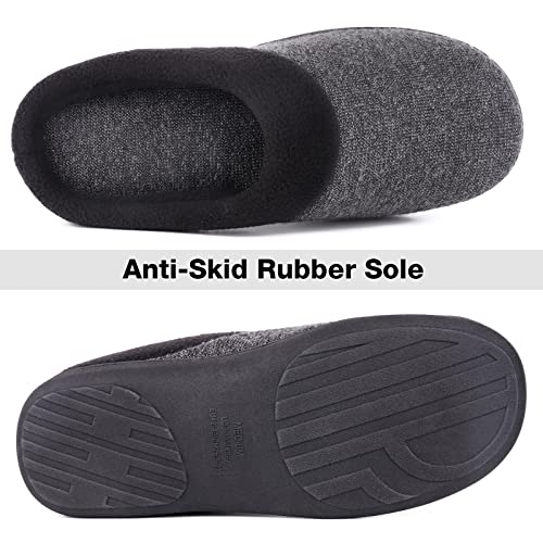homeideas men's woolen fabric memory foam house slippers