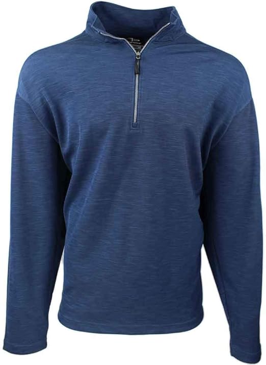PAGE and TUTTLE Mens Quarter Zip Melange Interlock Athletic