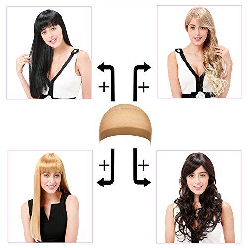 GoWorth 12 Pack Nylon Wig Caps,Wig Caps for Women and Men,Each cardboard Contains 2 Wig Caps(Beige) - Thumbnail 2