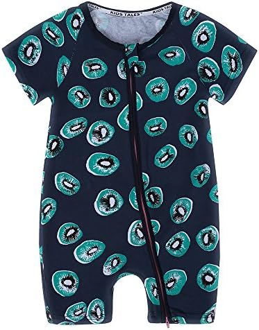 Kids Tales Summer Baby Boy Short Sleeve Pineapple Pajamas Cartoon Zipper Romper
