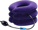 RUNZI Cervical Neck Traction Device Inflatable Neck Stretcher Purple view 1