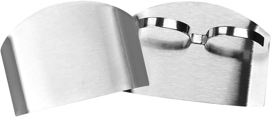 Alanfox 2pcs Stainless Steel Double Finger Guards for Cutting Knife Cutting Protector Kitchen Tool Guard Finger Protector Avoid Hurting When Slicing and Chopping (Double finger): Kitchen & Dining
