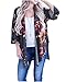 Girls' Sheer Boho Floral Cardigan Open front Cover Up Blouse Dark Green L