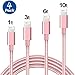 (4 Pack) Lightning Cable, 1FT 3FT 6FT 10FT Durable Lightning to USB Cable Nylon Braided Fast Charge and Data Sync Cord for iPhone 6s Plus 6 5s 5c 5 7 Plus 7, iPad Air / mini / 4th Gen, iPod nano/touch