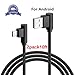 Arukas Compatible with Samsung Galaxy S6/ S5 Edge, Note 5, HTC & More, Micro USB 90 Degree Android Cable, Nylon Braided Micro USB Cord, Quick Charge