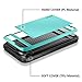 iPhone 5S Case, iPhone 5 Case, Vofolen Impact Resistant iPhone 5S Wallet Case Hybrid Bumper Armor Snap-on Black Soft Rubber Cover Protective Shell Card Holder for iPhone 5 5S SE - Light Blue