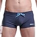 DESMIIT Men's Rope Waist Solid Color Swimming Trunk ,Style2 Grey , US Medium / Tag XL(30