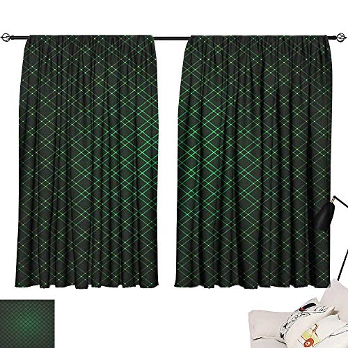 Josepsh Forest Green Soft Darkening Curtains Abstract Geometric