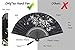 OMyTea Folding Hand Fan for Women - Foldable Japanese Chinese Oriental Vintage Retro Bamboo Silk Fan - for Church, Decoration, Hot Flash, Dance, Performance, Party, Gift (Black Grassflowers)