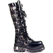 Amazon.com | New Rock Newrock 272 Metallic Black Goth Knee