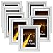 PETAFLOP 4 x 6 White Matted Picture Frame with Mat for Nursery Wall Decor, Pack of 8