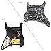 ammoon 3-ply SSH Loaded Prewired Humbucker Pickguard Pickups Set for Strat ST Electric Guitar Black Pearl