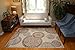 Feraghan/New City feraghan4030beige_2x8 Contemporary Modern Flowers Wool Area Rug, 2' x 7', Brown/Beige