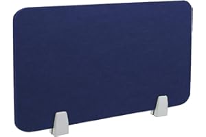 Icegrey Acoustic Desk Divider Privacy Panel Removable Sound Absorbing Desk Partition Board with 2 Clips for Student Call Centers Offices Braries Classrooms Library, Dark Blue, 23.4x15.6"