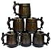 MyFancyCraft Set of 6 Beer Mug 20 OZ - Tankard Mug - Beer stein - Wooden beer mug - Stainless Steel Cup - Handmade Gifts for Men - Fathers Day, Christmas or Birthday Gift Idea - Retro Brown