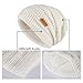 OMECHY Slouchy Beanie Hats Unisex Daily Knit Skull Cap Winter Warm Fleece Soft Baggy Hat Ski Cap, White