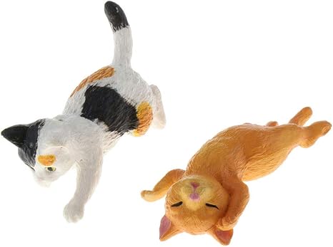 Amazon N A 2人形 個ドールハウスミニチュア動物ペット猫の置物かわいいいたずら猫モデルおもちゃ1 12スケール プラモデル 通販