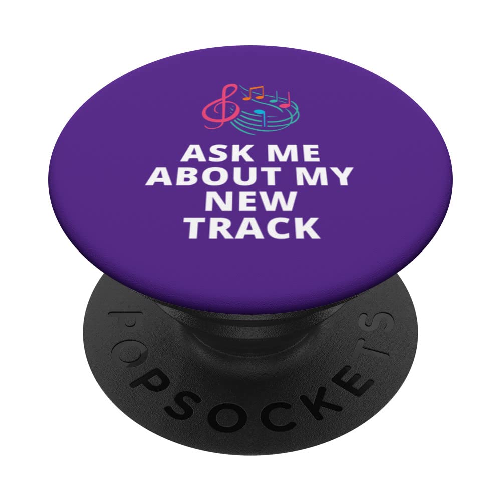 Ask Me About My New Track Funny Music Producer PopSockets Swappable PopGrip
