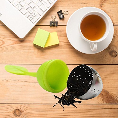 LtrottedJ 4pc Portable Silicone Leaf Shape Tea ，Strainer T