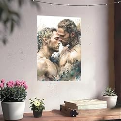 HMLZSJ Nude Muscle Male Torso Portrait Art Gay