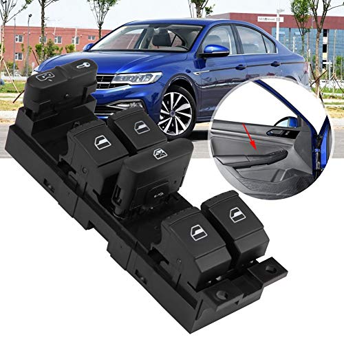 Cuque 1J4 959 857D Power Window Switch Car Electric Power Front Left Driver Side Master Window Control Switch Button for B5 Seat 1999-2006 Plastic Black - Thumbnail 3