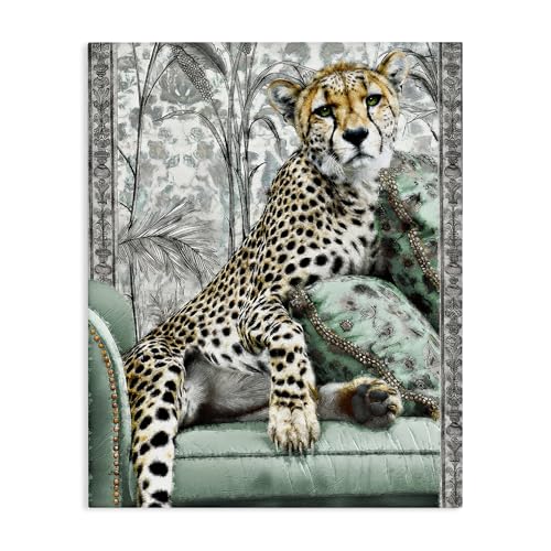 Stupell Industries Nouveau Cheetah with Glam Details Canvas Wall Art Design by…