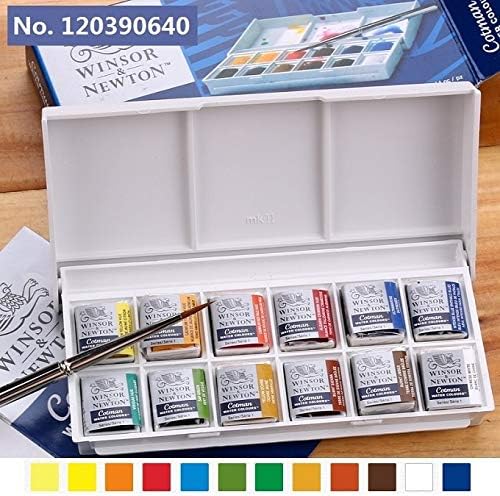 Winsor&Newton Cotman 8/12/24/36/45 Colors Half Pans Solid Watercolor Paints Set Pigment Art Supplies