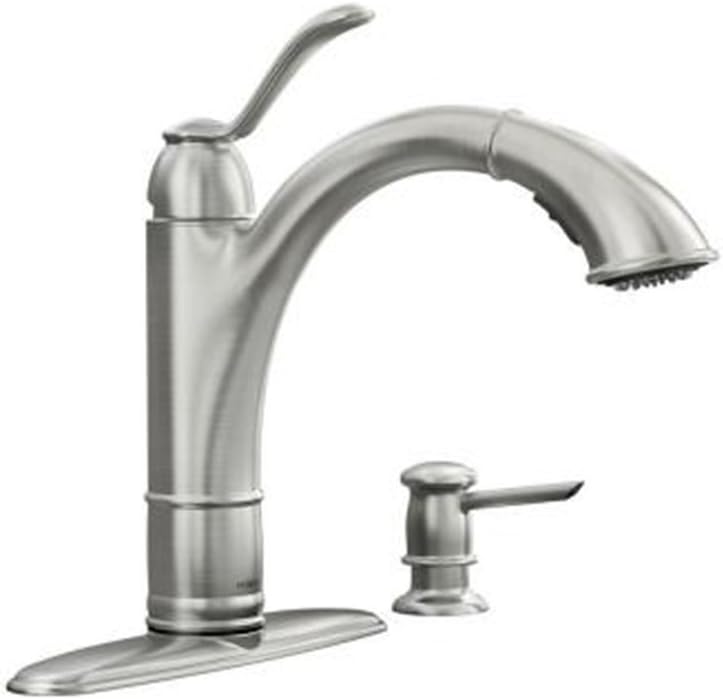 Moen Walden Single Handle Pull Out Kitchen Faucet Featuring