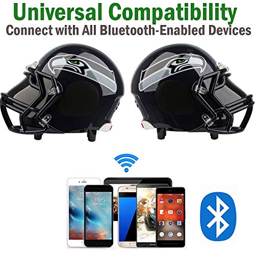 NIMA Portable Bluetooth Speaker, [Officially Licensed by NFL] NFL Football Helmet Stereo Speaker with Built-in-Mic, Hands-Free Call, AUX, Built-in-Subwoofer, HD Sound and Bass -Seattle Seahawks - Thumbnail 3