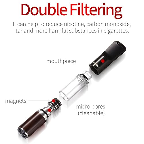 metal cigarette filter holder JOBON Double-Layer Cigarette Filter Holder - Microporous & Magnets Filter - Reduces Tar & Stains - Plastic & Metal - Detachable & Cleanable - For Regular Cigarettes in Saudi Arabia metal cigarette filter holder JOBON Double-Layer Cigarette Filter Holder - Microporous & Magnets Filter - Reduces Tar & Stains - Plastic & Metal - Detachable & Cleanable - For Regular Cigarettes in Saudi Arabia